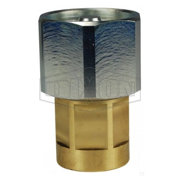 DQC W Wingstyle Interchange Hex-Nut Female Coupler, 1-1/4-11-1/2 Nominal, Female NPTF, Brass